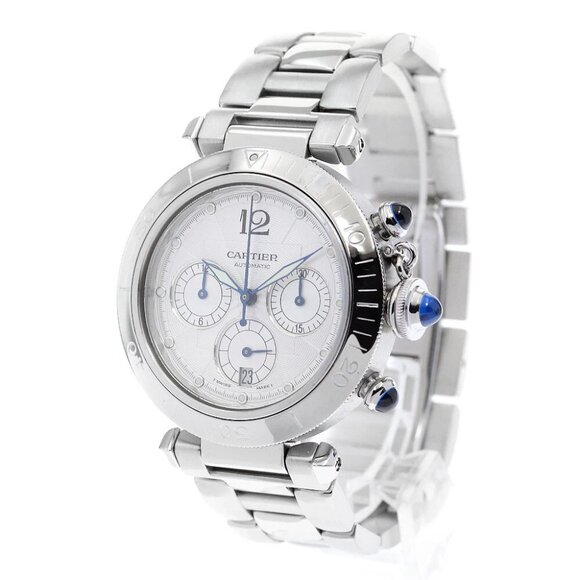 CARTIER Pasha 38mm W31030H3 Chronograph Silver Dial Automatic Men's Watch_880856 - Picture 1 of 6